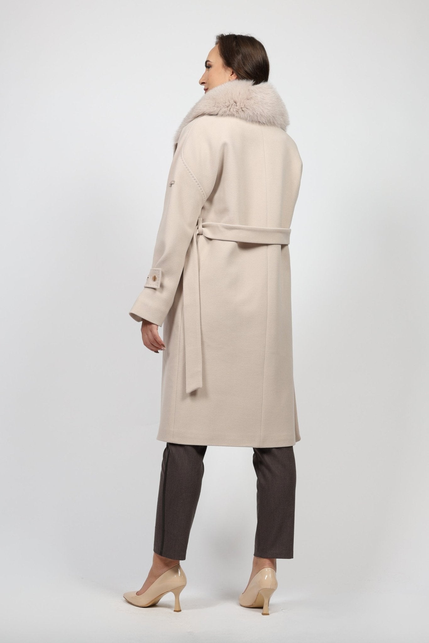 Дамско Палто, Бежов Modalinea Roberto Fashion Store Coat MDL1411COABEIFUR38 38 Бежов