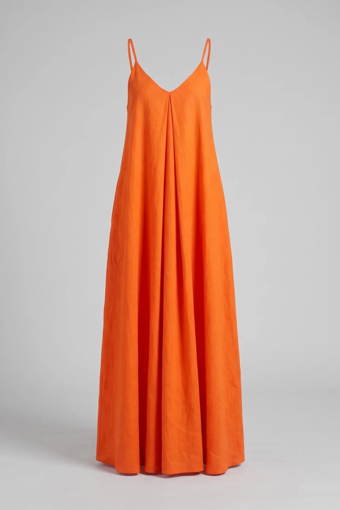 Ленена дълга рокля Сериано - оранжево Serianno Roberto Fashion Store Dress SER0907DRSORNLNG-M M