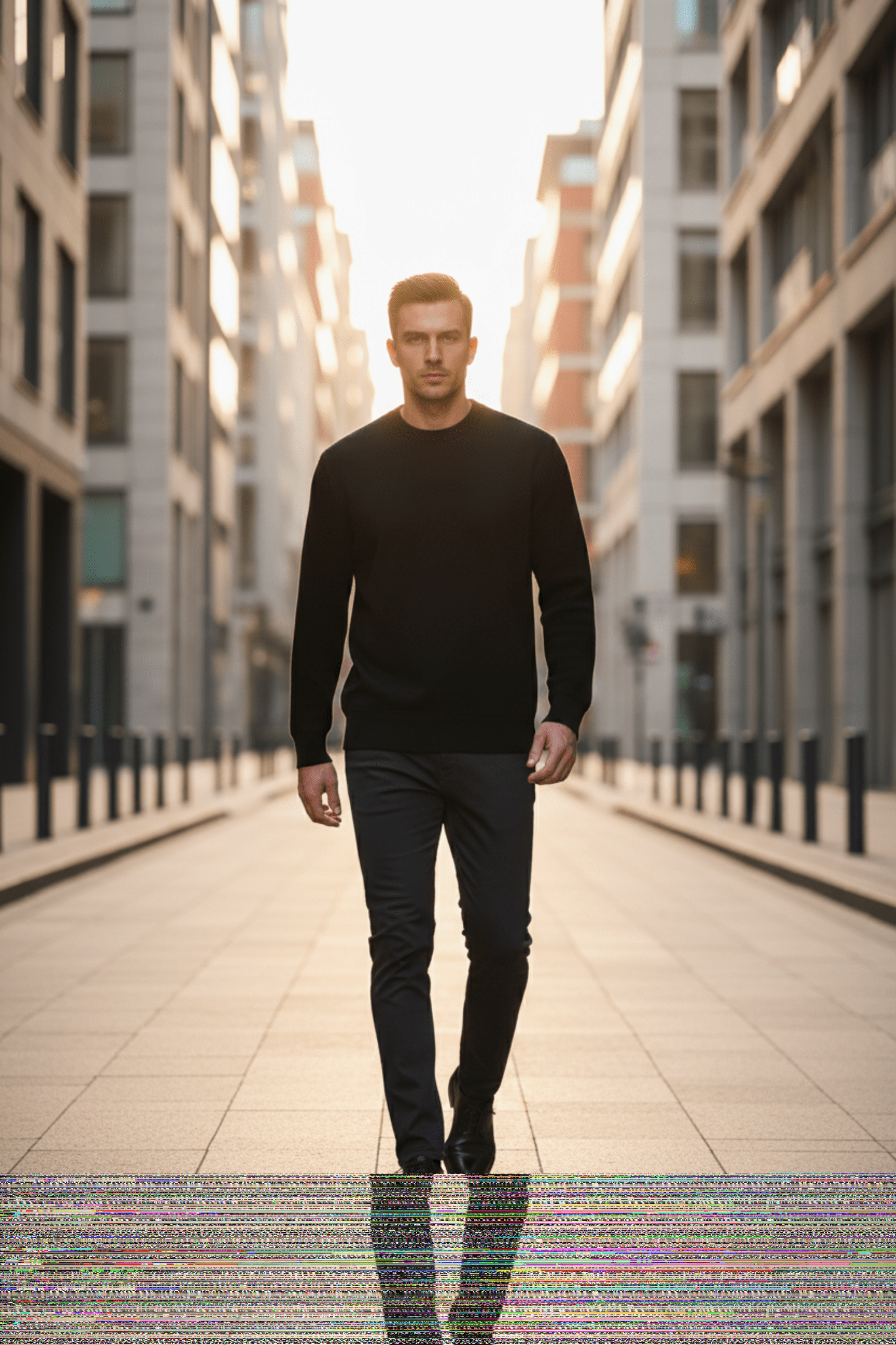 Мъжки Спортен Суичърт с плетени ръкави, Черен Giotelli Roberto Fashion Store Jacket GIO2701SWEBLKKNIS S