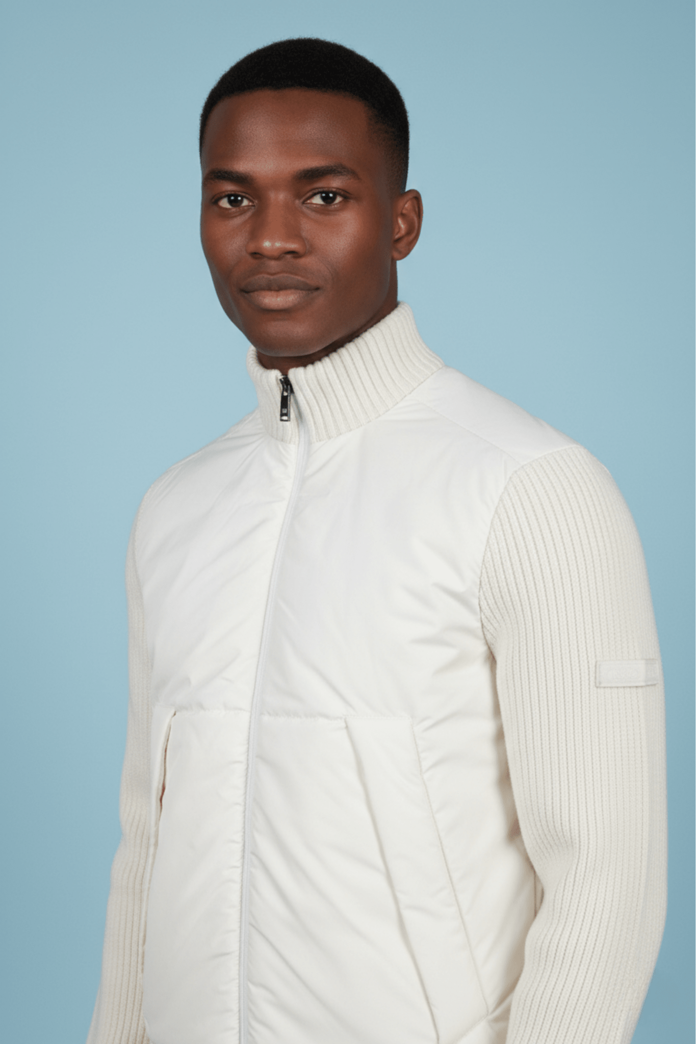 Мъжко Спортно Яке с плетени ръкави, Бял Giotelli Roberto Fashion Store Jacket GIO2601SWEWHIZIPM M