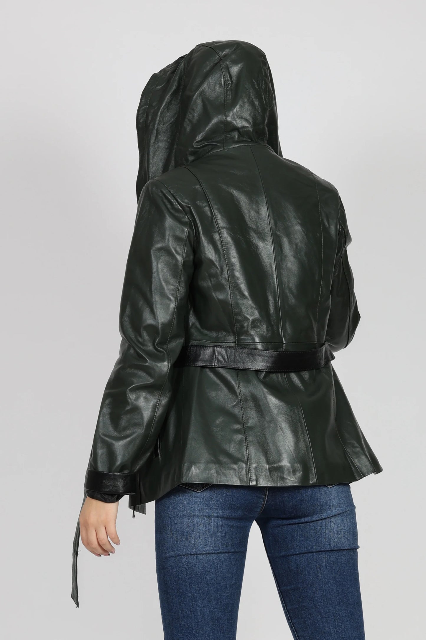 Women's Leather Jacket, Green