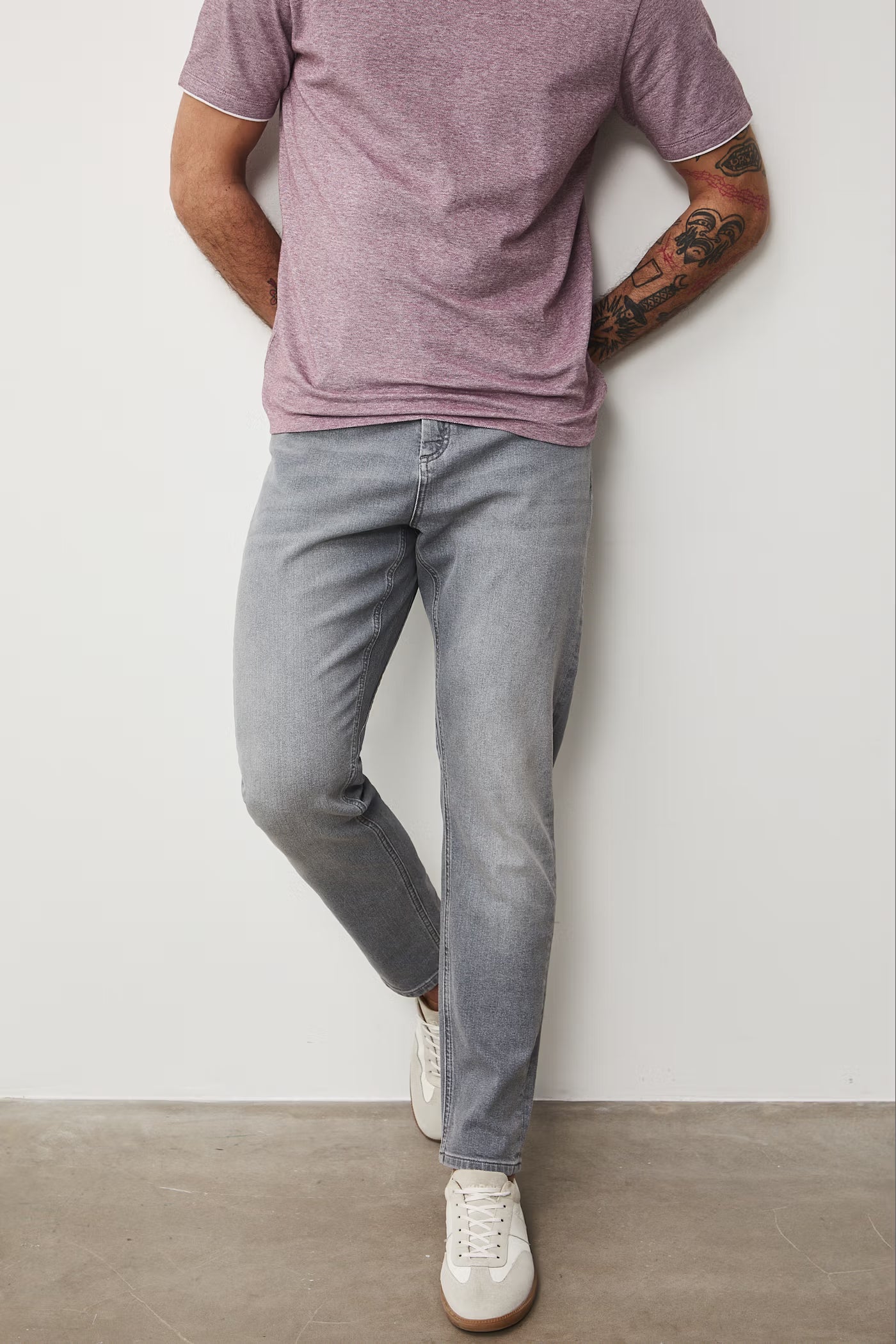 Мъжки дънки с "Tapered" кройка в сив цвят