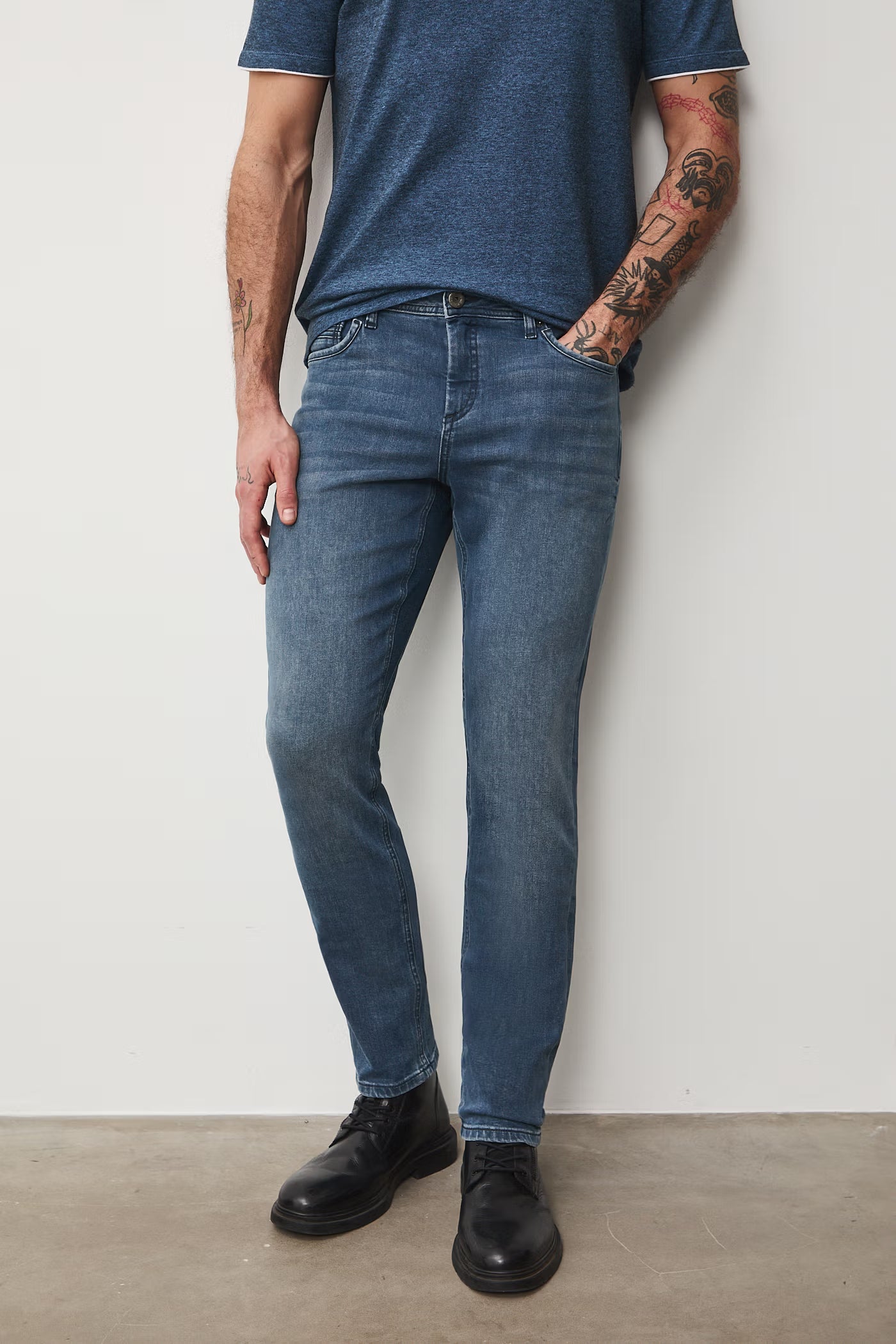 Мъжки дънки тип "Slim Fit" в син цвят