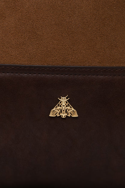 Дамска кафява чанта от велур "Patrizia"
