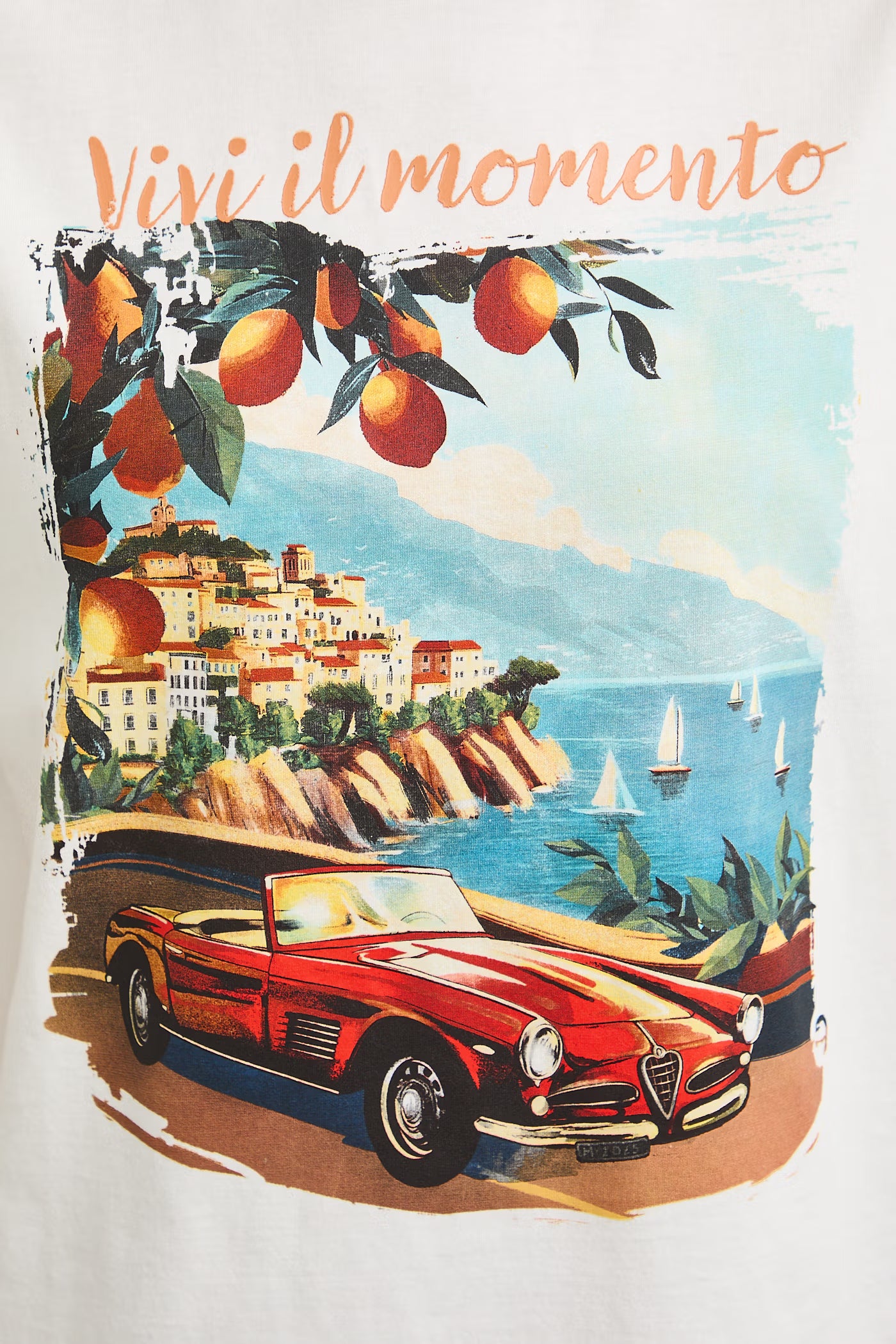 Дамска тениска в бял цвят "Vivi il momento"