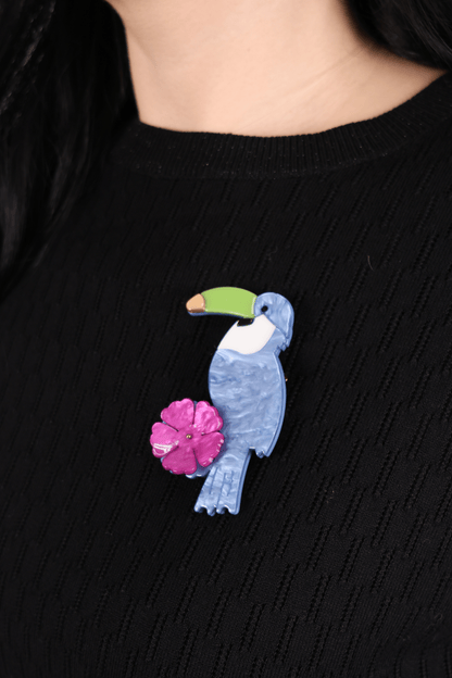 Брожка, Син, Лилав & Тюркоаз Roberto Fashion Store Brooch K7L8M9 Blue