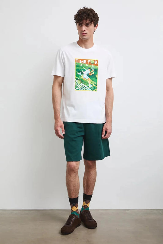 Бяла мъжка тениска от 100% памук с преден принт Medicine Roberto Fashion Store T-shirt RW26-TSM116-00X-S S