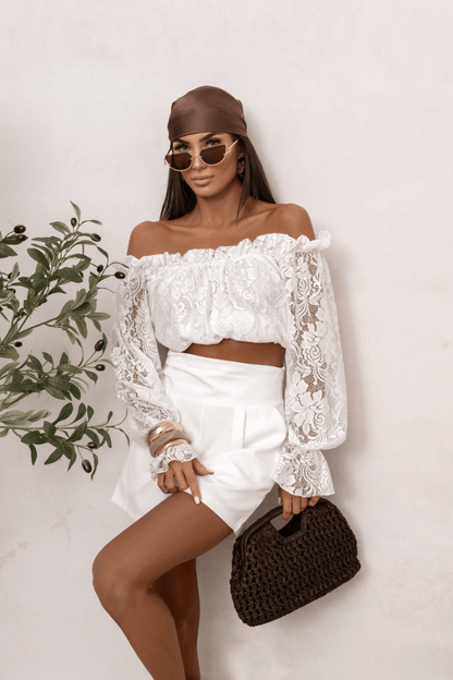 Дамска блуза MIA тип „испанка“ от дантела - екрю LaBalancia Roberto Fashion Store Set 5907378521555 L