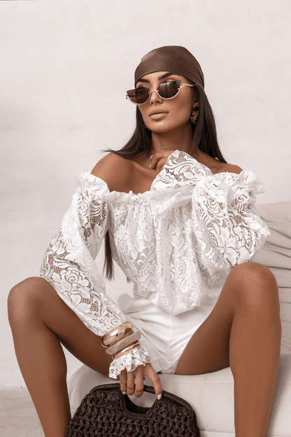 Дамска блуза MIA тип „испанка“ от дантела - екрю LaBalancia Roberto Fashion Store Set 5907378521555 L