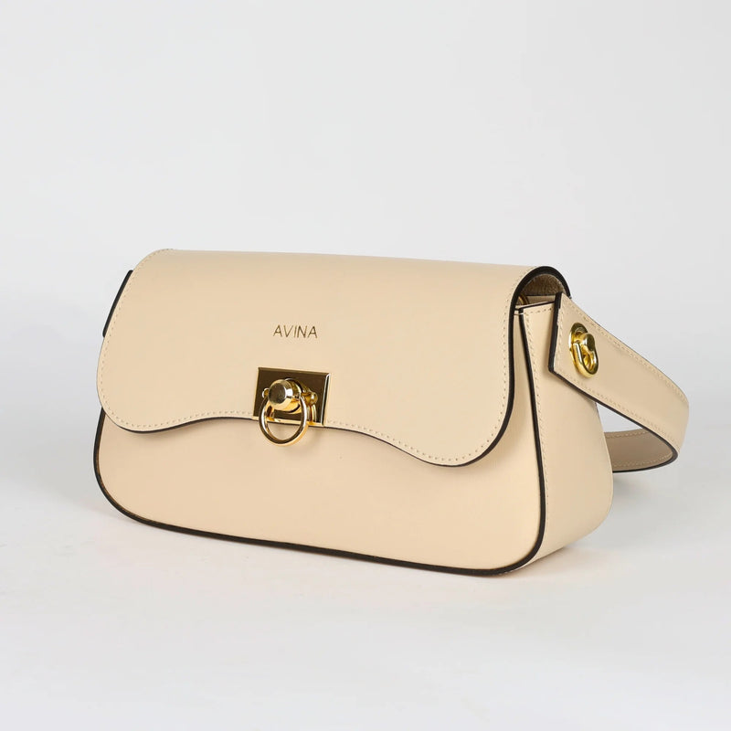 Women's Bag Made of Genuine Leather, Beige