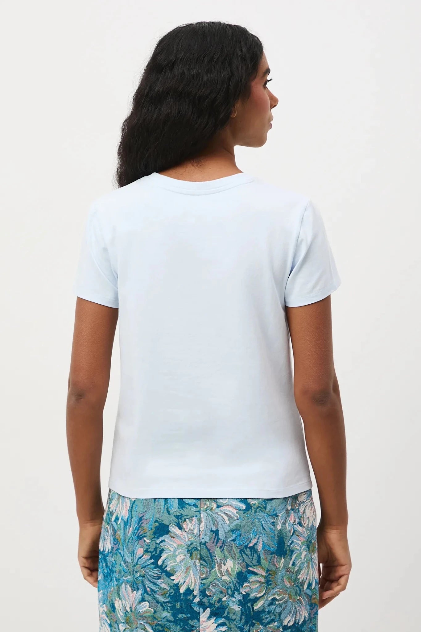 Дамска светло синя тениска с арт принт "Nature" Medicine Roberto Fashion Store T-shirt RS26TSD261-05X-L L