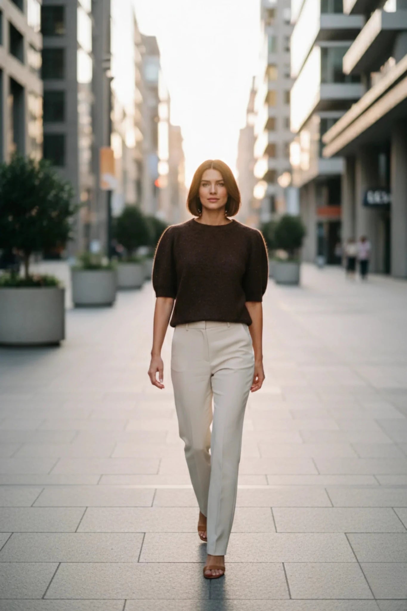 Дамски Блестящ Пуловер, Кафяв Roberto Fashion Roberto Fashion Store Sweater JNJ0202SWEBROKNITU TU