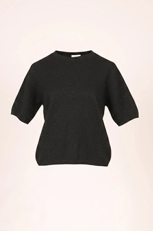 Дамски Блестящ Пуловер от вълна, Черен Roberto Fashion Roberto Fashion Store Sweater JNJ0102SWEBLKKNITU TU