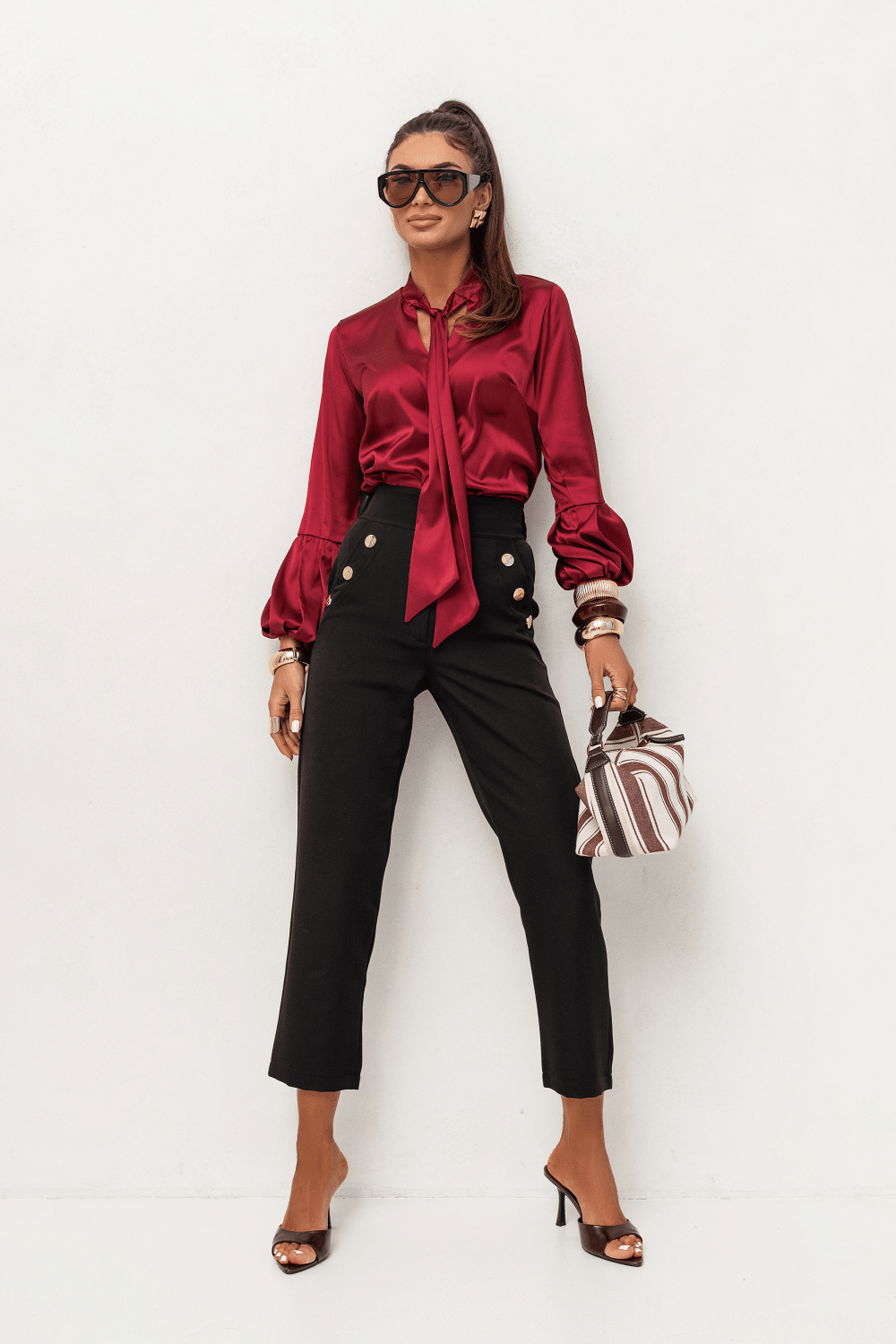 Дамски цигари - панталон KAY – Елегантни, черни (95% вискоза, 5% еластан) LaBalancia Roberto Fashion Store Set 5907378518562 S