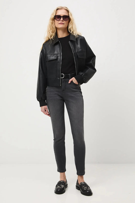 Дамски дънки тип "Slim Fit" в класическо черно с избелял ефект Medicine Roberto Fashion Store Jeans RS26SJD011-90J-36 36