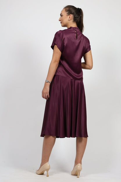 Дамски Комплект Блуза + Пола, Бордо Roberto Fashion Roberto Fashion Store Set NLS0311SETPRPTRK36 36 Лилав