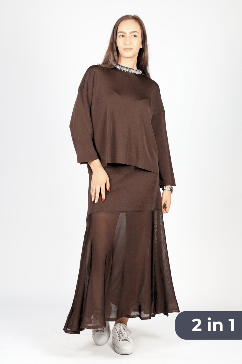 Women's 2-piece set, Brown