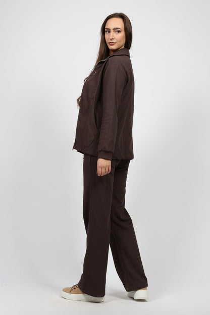 Дамски Комплект от 3 части, Кафяв So Cute Roberto Fashion Store Sweater SOC1411SETBRWJCKS S Кафяв