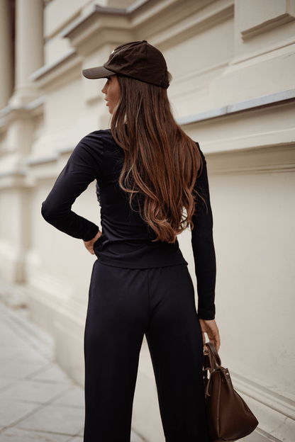 Дамски комплект SHIRA с дълъг ръкав – черен, вълкосина с еластан LaBalancia Roberto Fashion Store Set 5907378515219 M/L