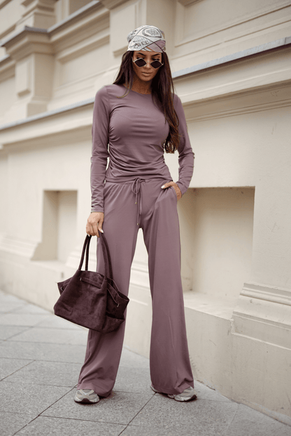 Дамски комплект SHIRA с дълъг ръкав – цвят Мока (95% вискоза) LaBalancia Roberto Fashion Store Set 5907378515295 L/XL