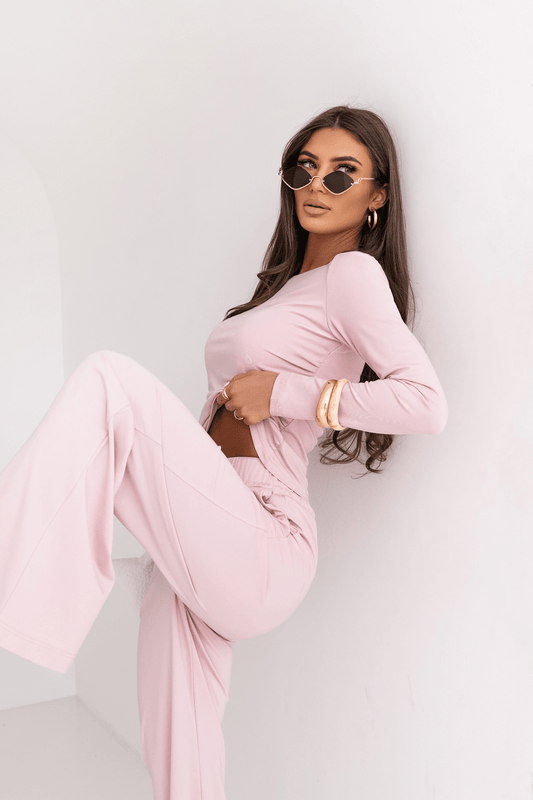 Дамски Комплект SHIRA с дълъг ръкав в светло розов цвят за елегантен стил LaBalancia Roberto Fashion Store Set 5907378519125 XS/S