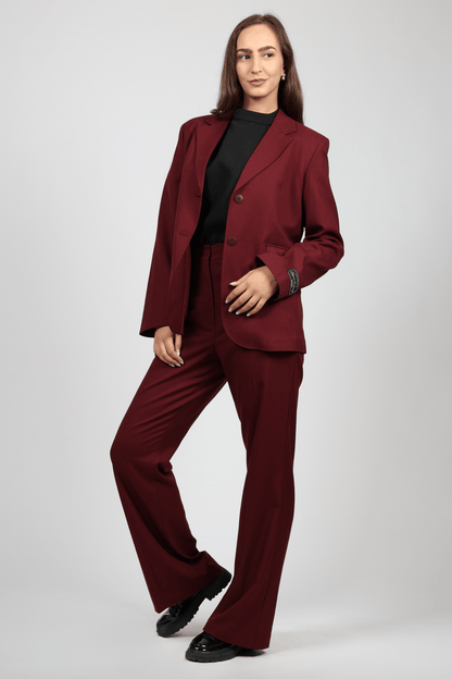 Women's 2-piece Suit, Burgundy