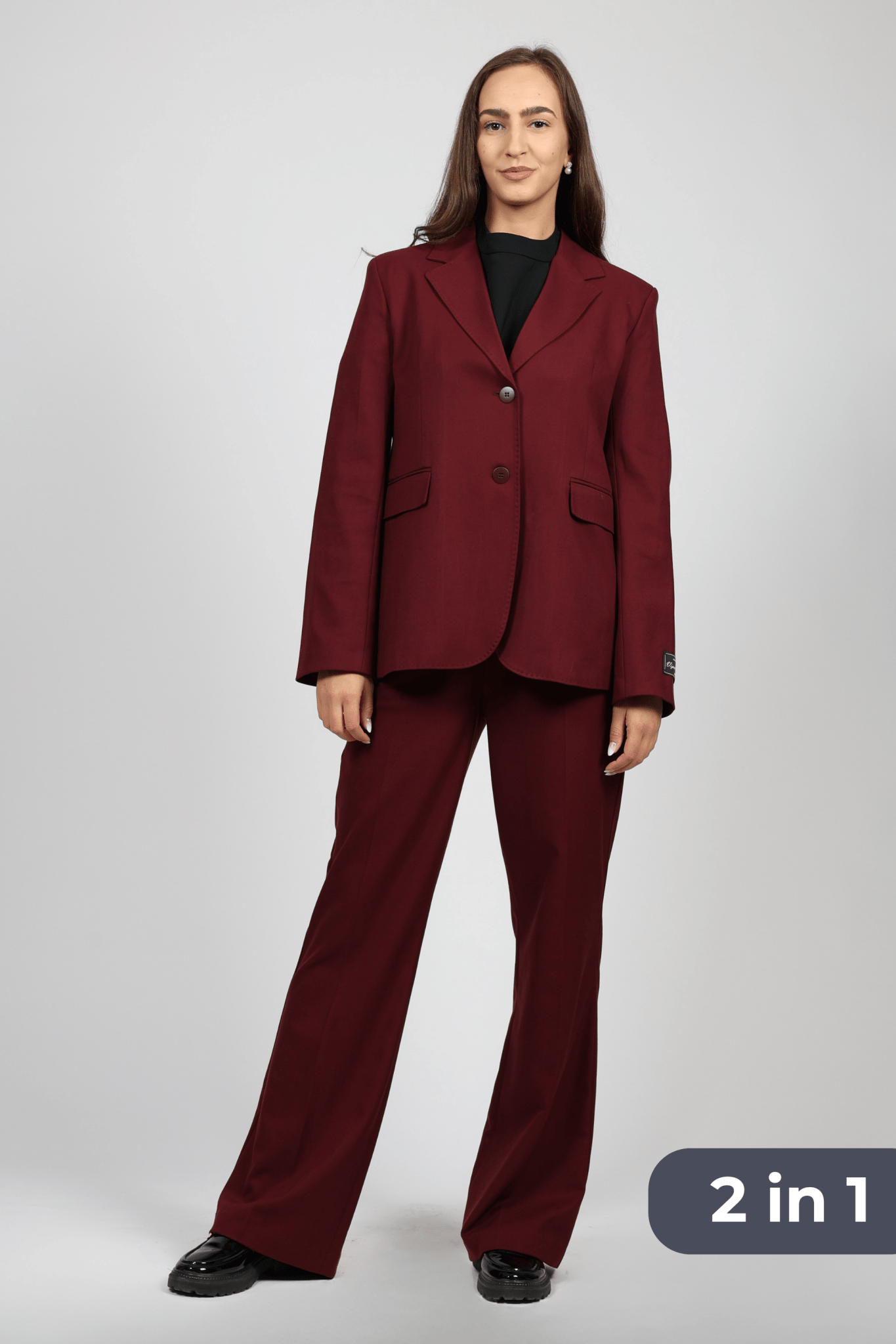 Women's 2-piece Suit, Burgundy