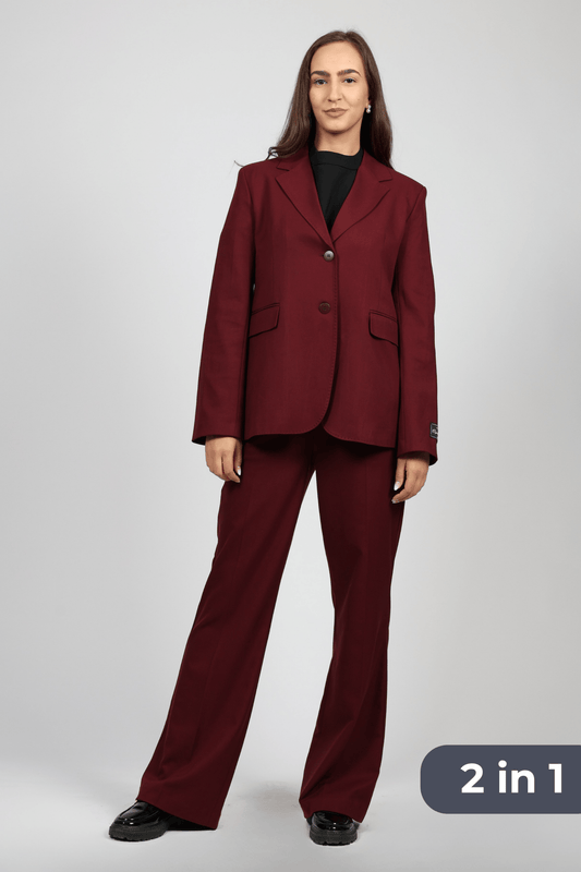 Women's 2-piece Suit, Burgundy