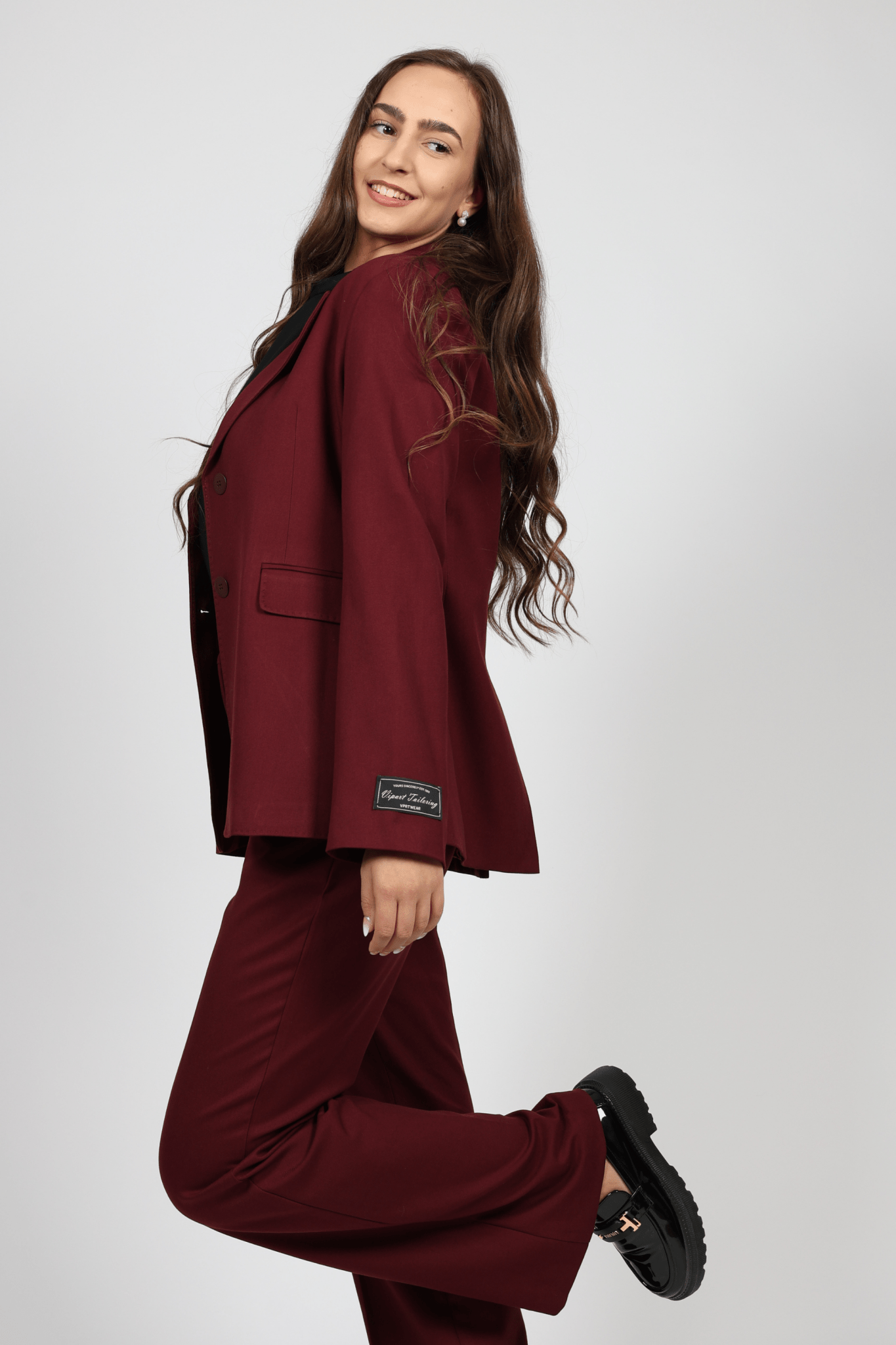 Women's 2-piece Suit, Burgundy