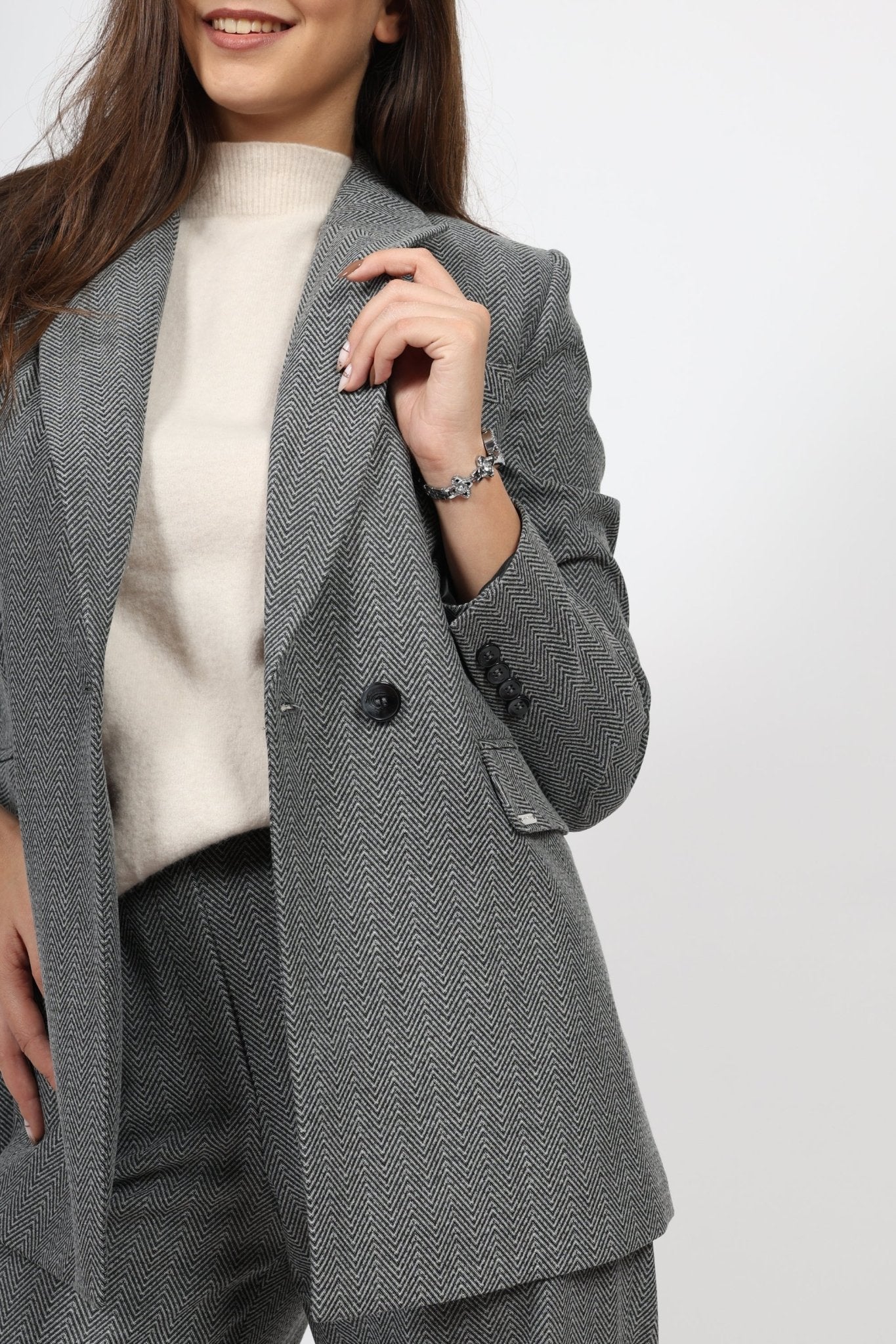 Дамски Костюм от 2 части, Сив Roberto Fashion Roberto Fashion Store Set KPS0311SETGRYHBN36 36 Кафяв