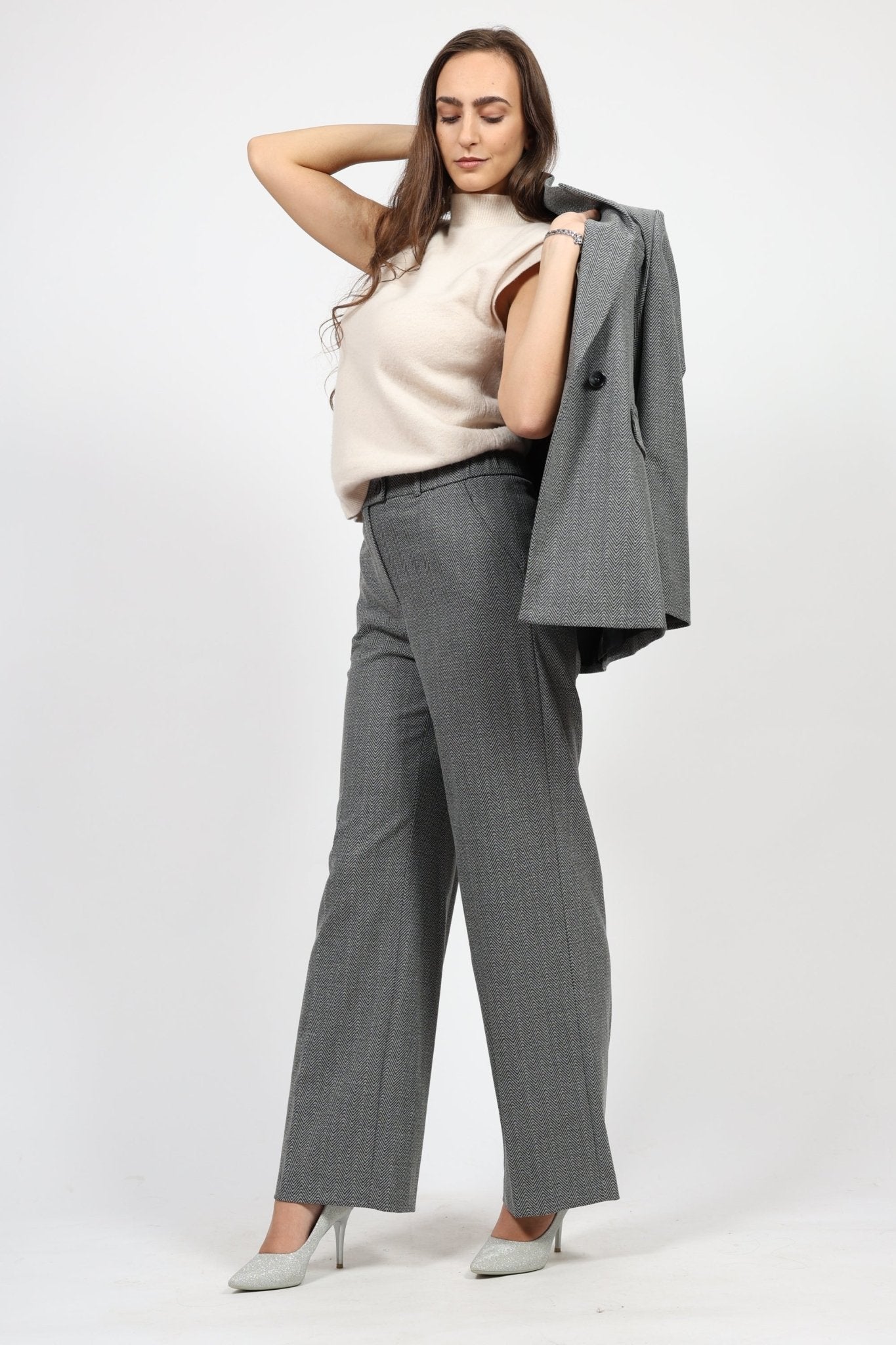 Дамски Костюм от 2 части, Сив Roberto Fashion Roberto Fashion Store Set KPS0311SETGRYHBN36 36 Кафяв