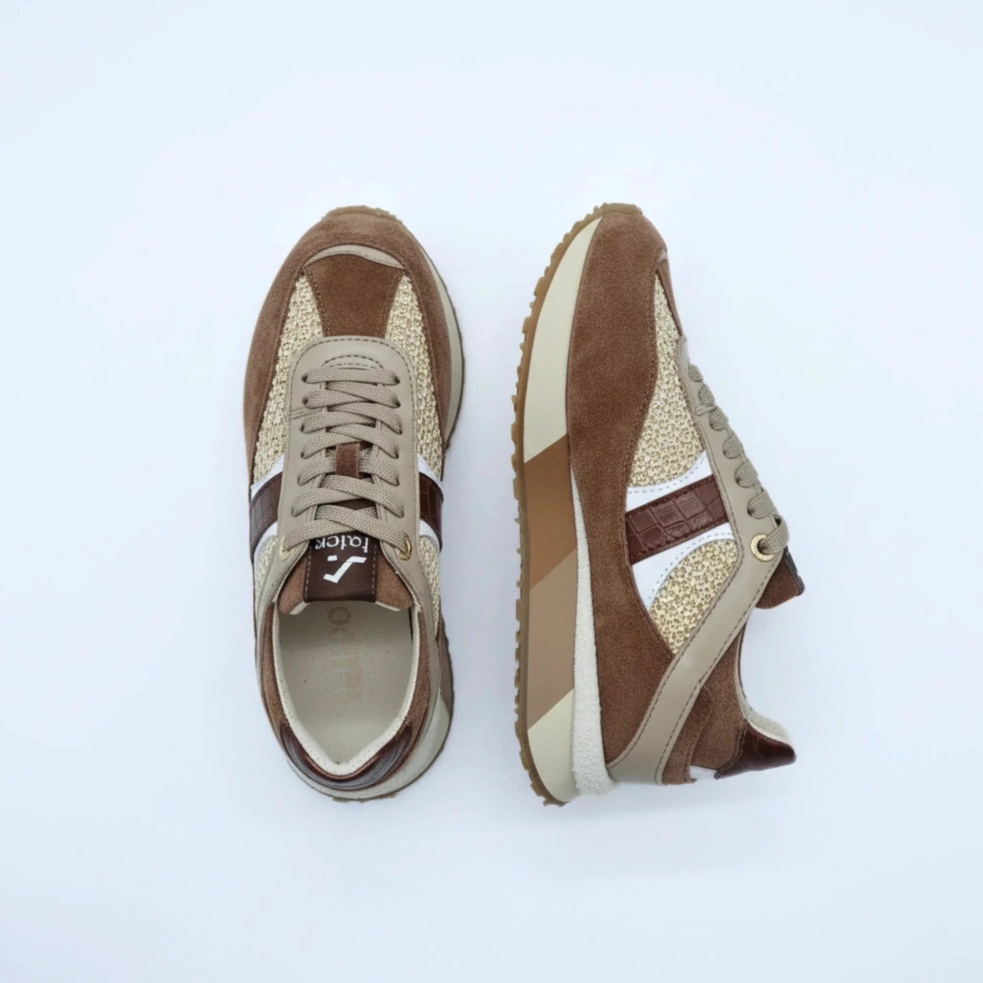 Дамски Кожени Спортни Сникърси с текстил, Кафяв Roberto&Co Roberto Fashion Store Sneakers NUS0402SNEBROTEX37 37