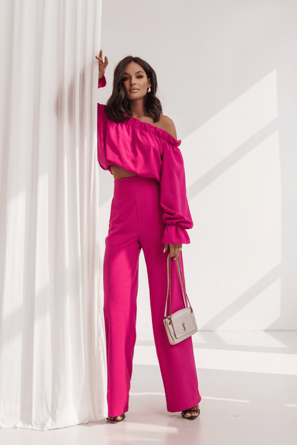 Дамски ленен комплект MIA - цвят фуксия LaBalancia Roberto Fashion Store Set 5907378521999 M/L