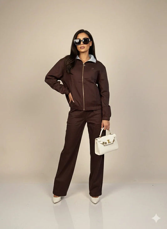 Дамски Ленен Комплект от 2 части, Кафяв So Cute Roberto Fashion Store Set SOC1302SETBWLINOS S