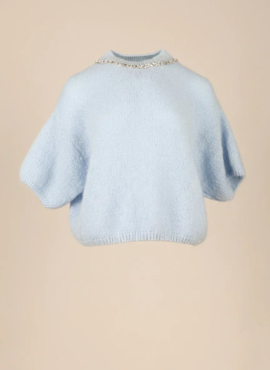 Дамски Мохерен Пуловер, Син Gold&Gold Roberto Fashion Store Sweater GNG2401SWEBLUKNI TU