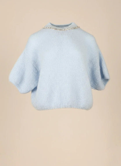 Дамски Мохерен Пуловер, Син Gold&Gold Roberto Fashion Store Sweater GNG2401SWEBLUKNI TU