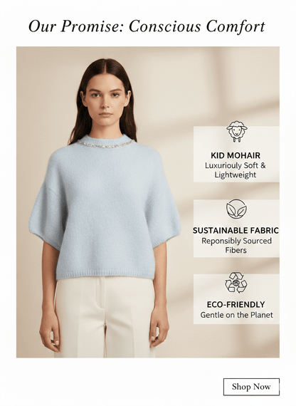 Дамски Мохерен Пуловер, Син Gold&Gold Roberto Fashion Store Sweater GNG2401SWEBLUKNI TU