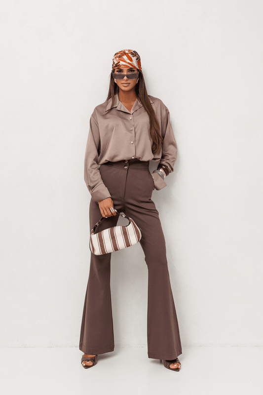 Дамски панталон с широки крачоли FINN – Fango (визия и комфорт) LaBalancia Roberto Fashion Store Set 5907378518500 S