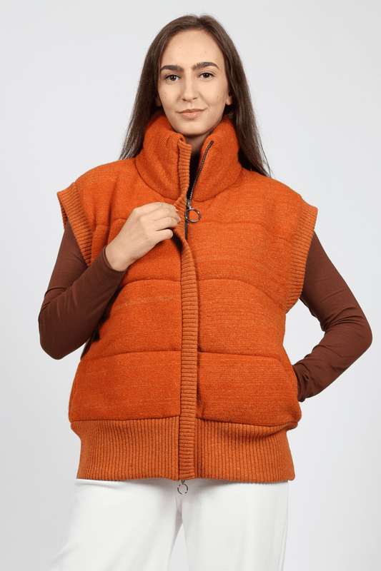 Women's Knitted Vest, Orange