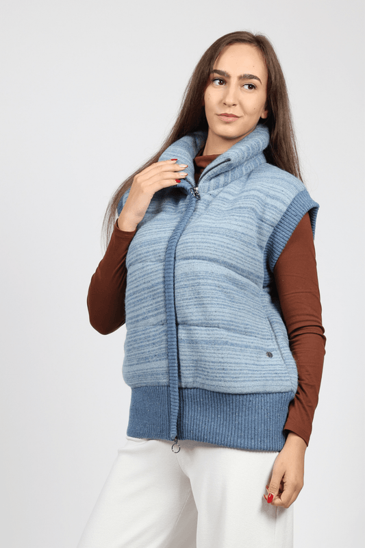 Women's Knitted Vest, Blue