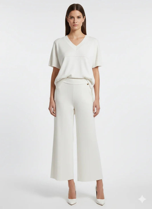 Дамски Плетен Комплект от 2 части, Бял Serianno Collection S Roberto Fashion Store One piece SER1501SETWHIKNIS S