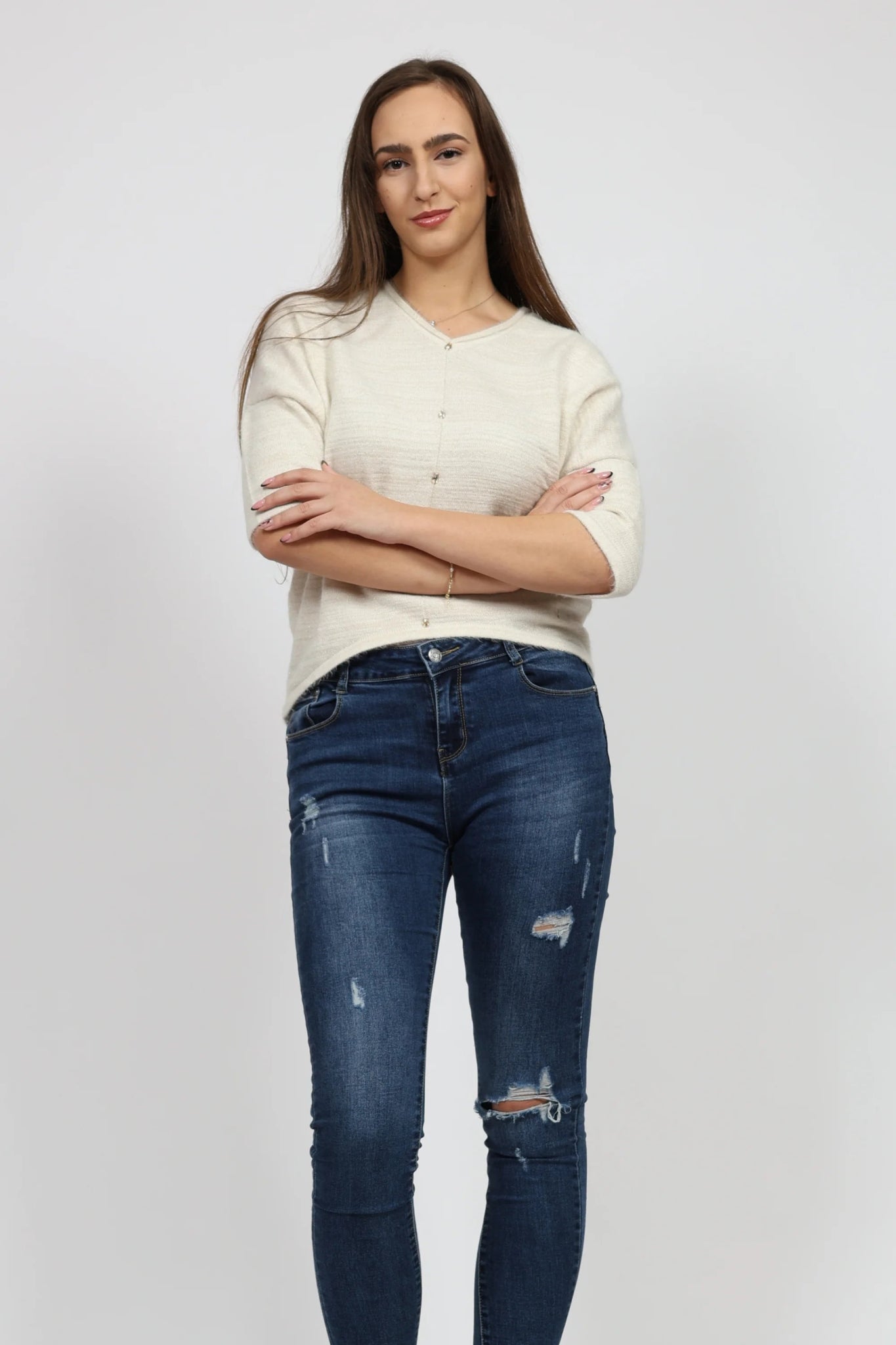 Дамски Пуловер, Бежов Serianno Collection S Roberto Fashion Store One piece SER0612SWTBEIKNIS S