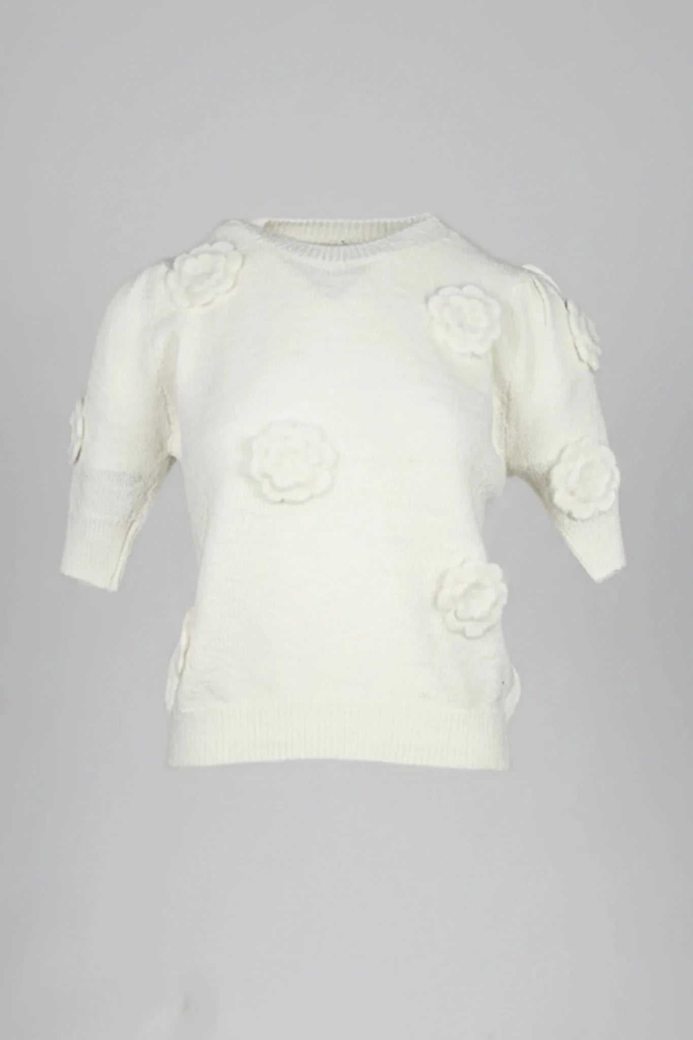 Дамски Пуловер на цветя, Бежов Roberto Fashion Roberto Fashion Store Sweater JNJ0202SWEWHIFLOTU TU