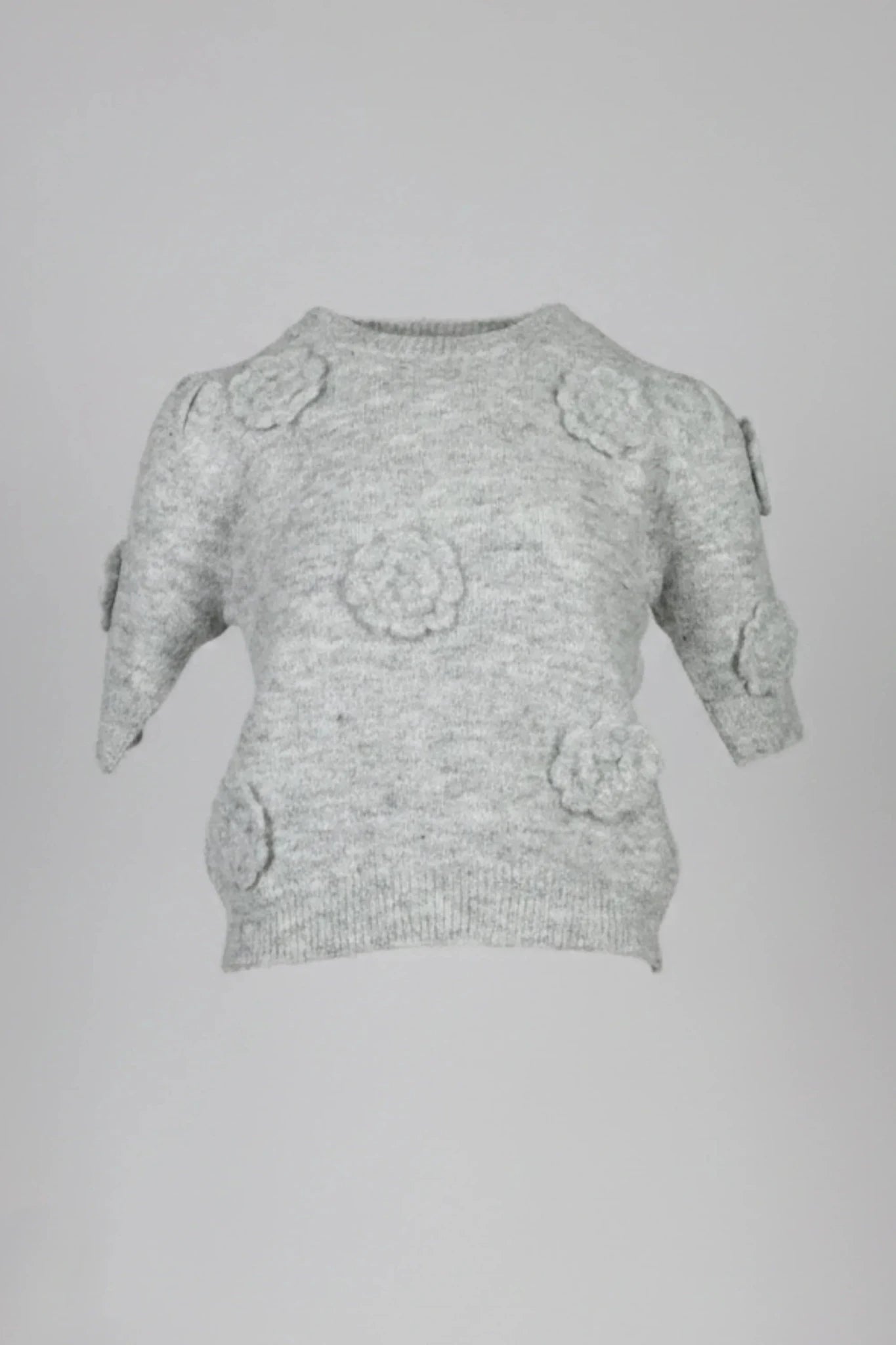 Дамски Пуловер на цветя, Сив Roberto Fashion Roberto Fashion Store Sweater JNJ0202SWEGREFLOTU TU