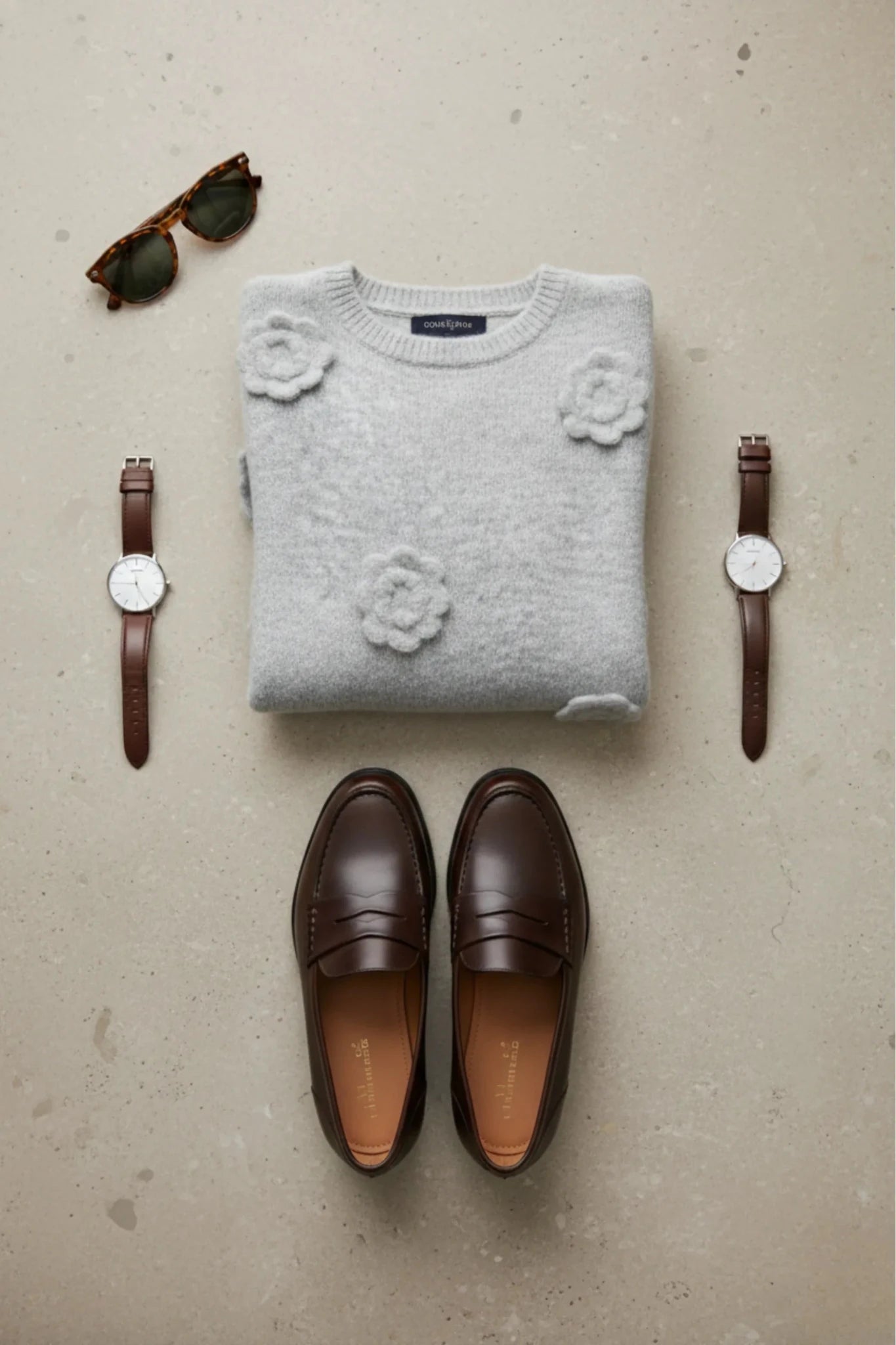 Дамски Пуловер на цветя, Сив Roberto Fashion Roberto Fashion Store Sweater JNJ0202SWEGREFLOTU TU