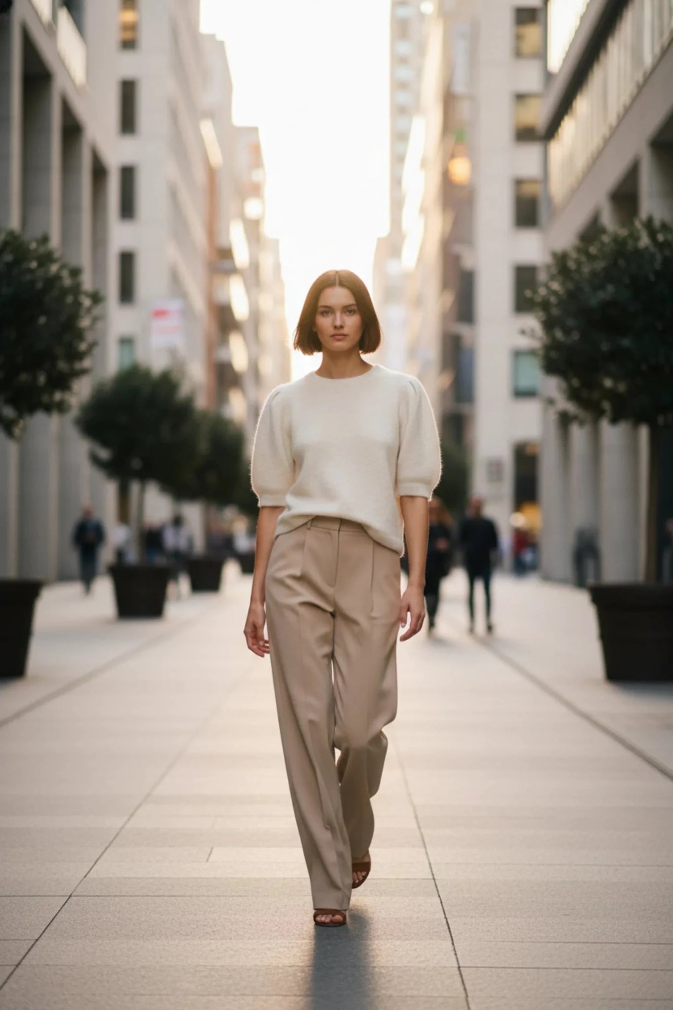 Дамски Пуловер с къса кройка, Бял Roberto Fashion Roberto Fashion Store Sweater JNJ0202SWEBEIKNITU TU