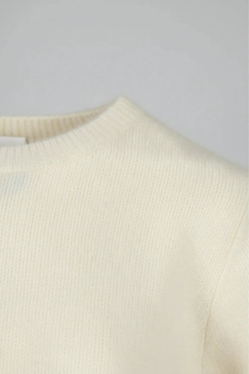 Дамски Пуловер с къса кройка, Бял