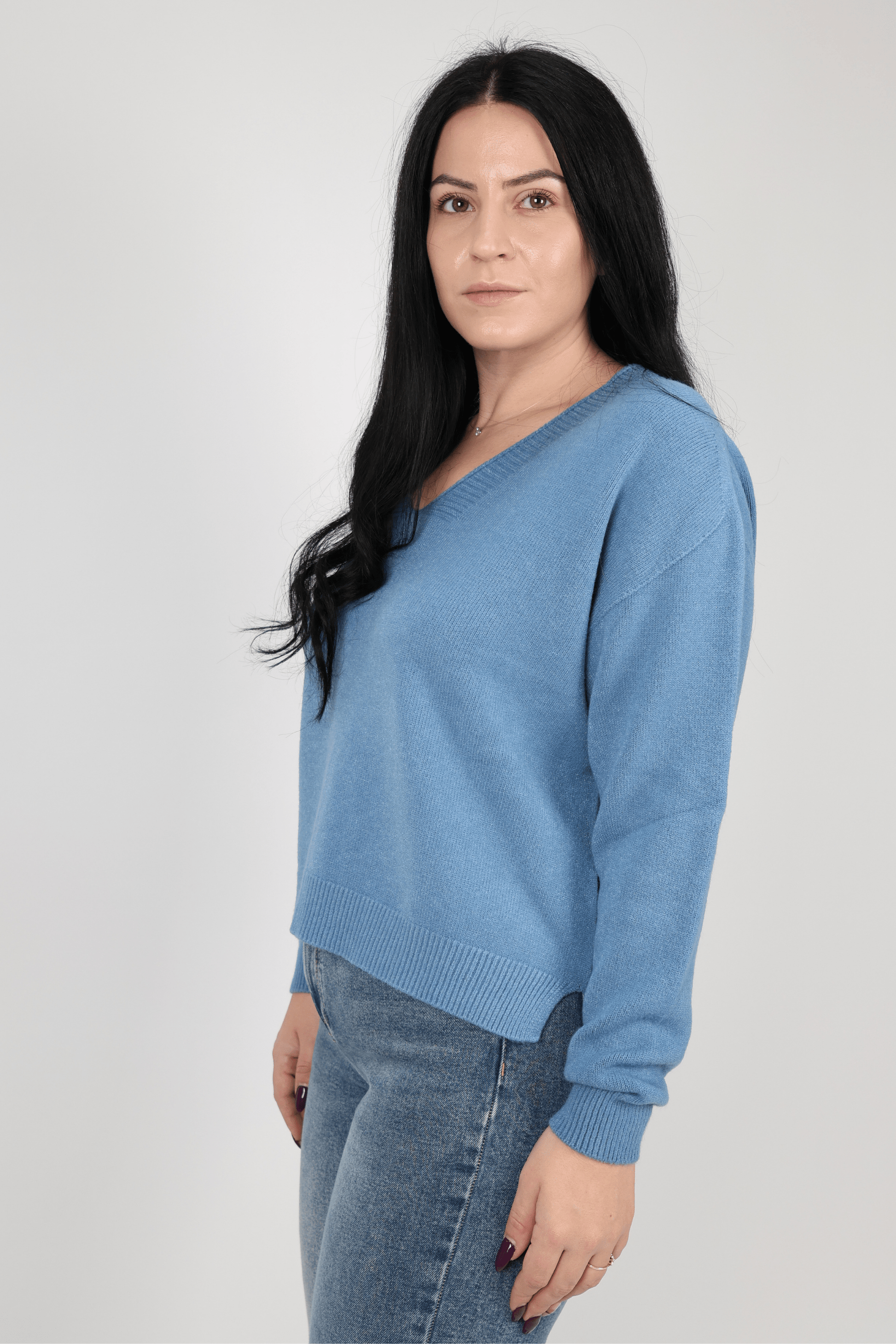 Дамски Пуловер, Син Roberto Fashion Store Sweater Y6Z7A835 TU Blue