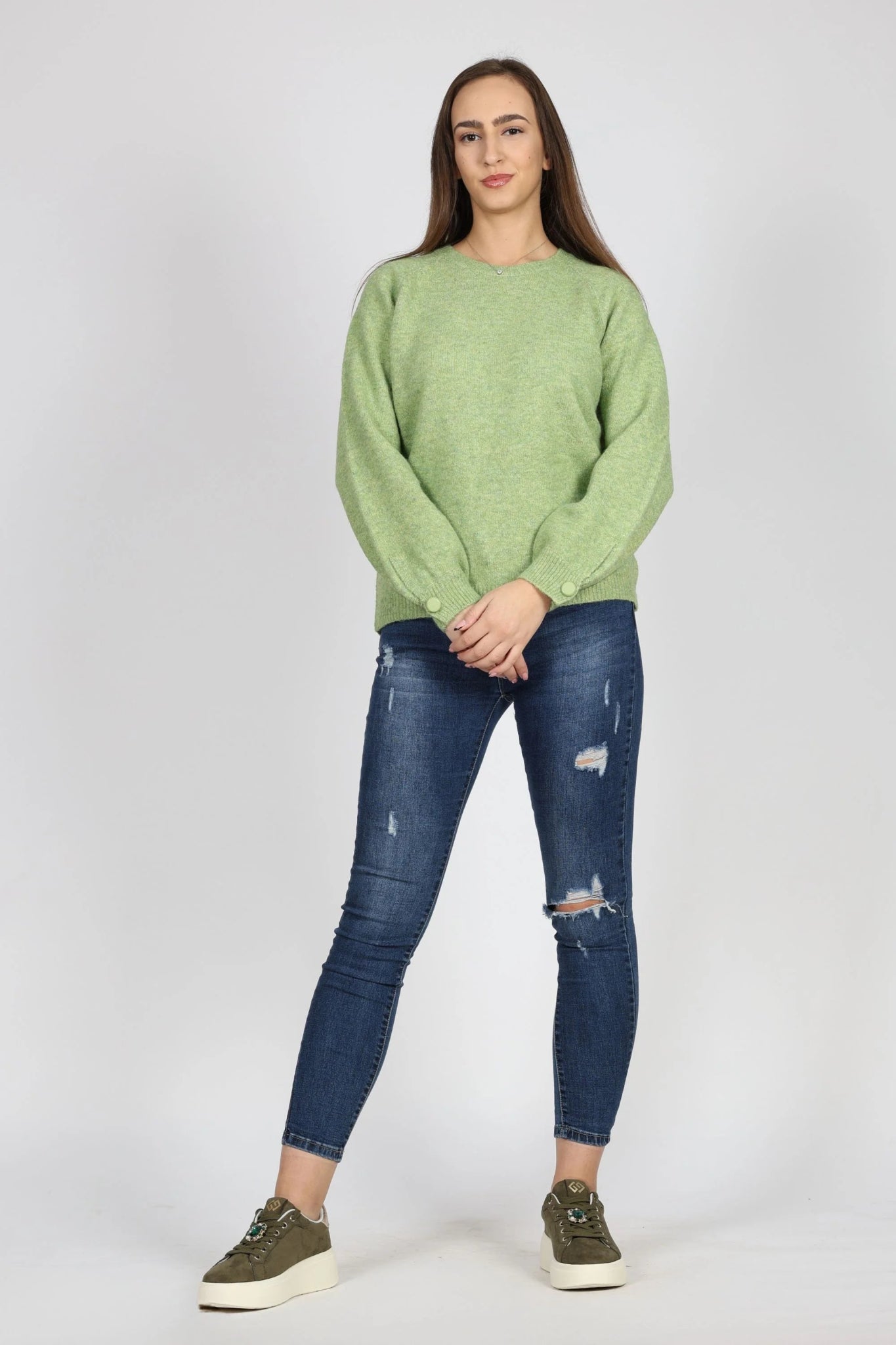 Дамски Пуловер, Зелен Andy & Lucy Paris Roberto Fashion Store Sweater ANL1311SWEGRNPAMSM S - M