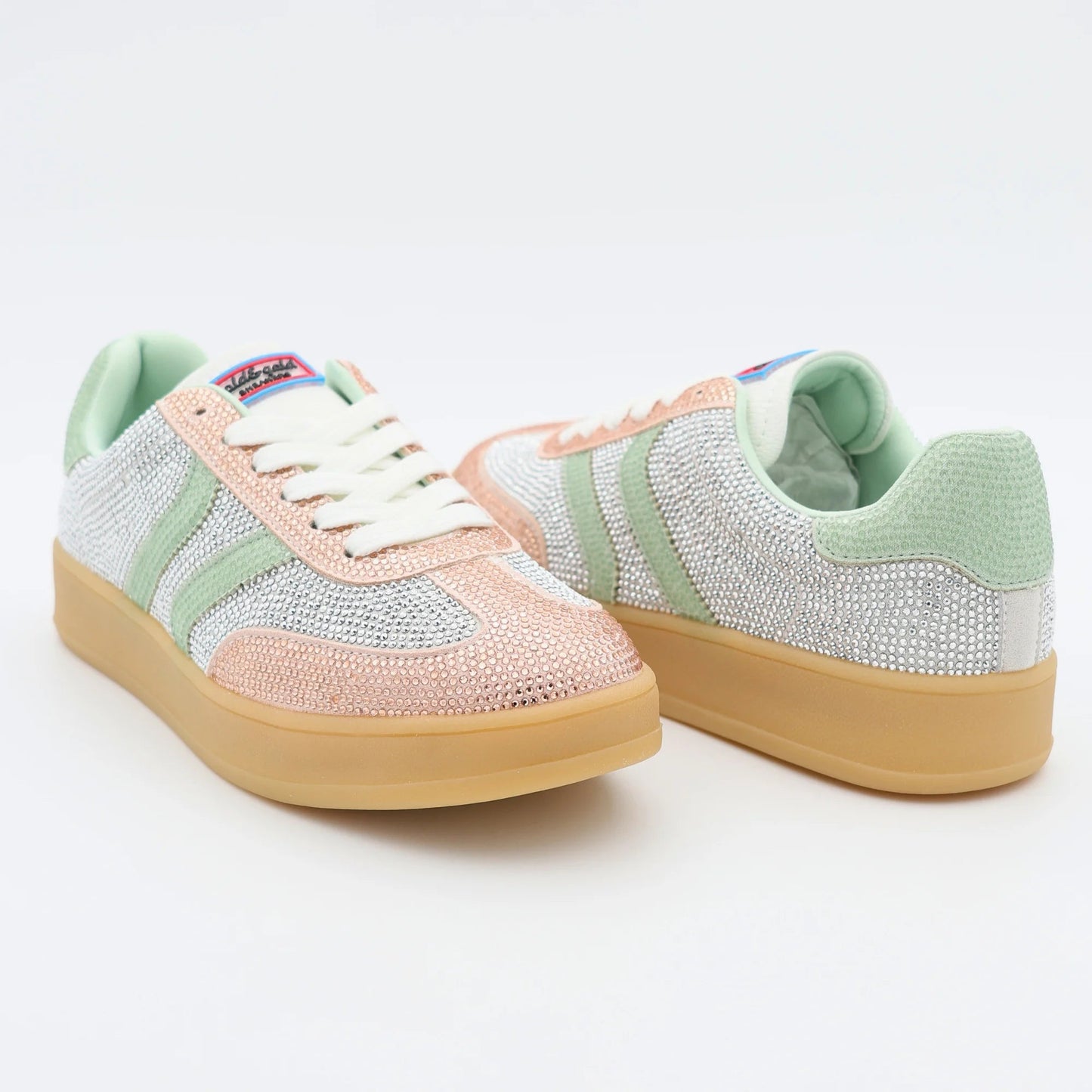 Дамски Сникърси "Champagne" с Кристали и Подметка в Телесен Цвят Gold&Gold Roberto Fashion Store Sneakers GNG2603GB1048CPGN-36 36